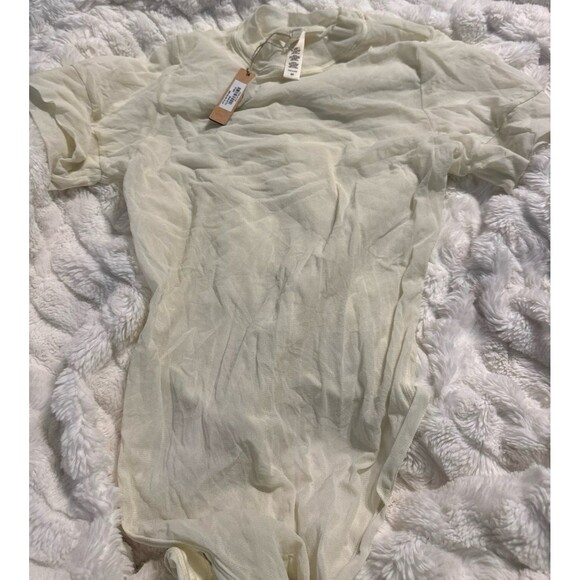 SKIMS Summer Mesh T-Shirt Bodysuit Bone Womens 2x - Picture 3 of 4